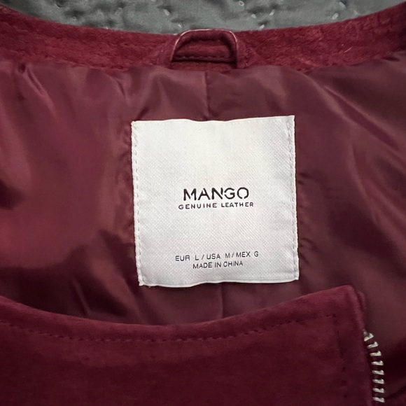 Burgundy Large Suede Mango Jacket - Picture 3 of 9